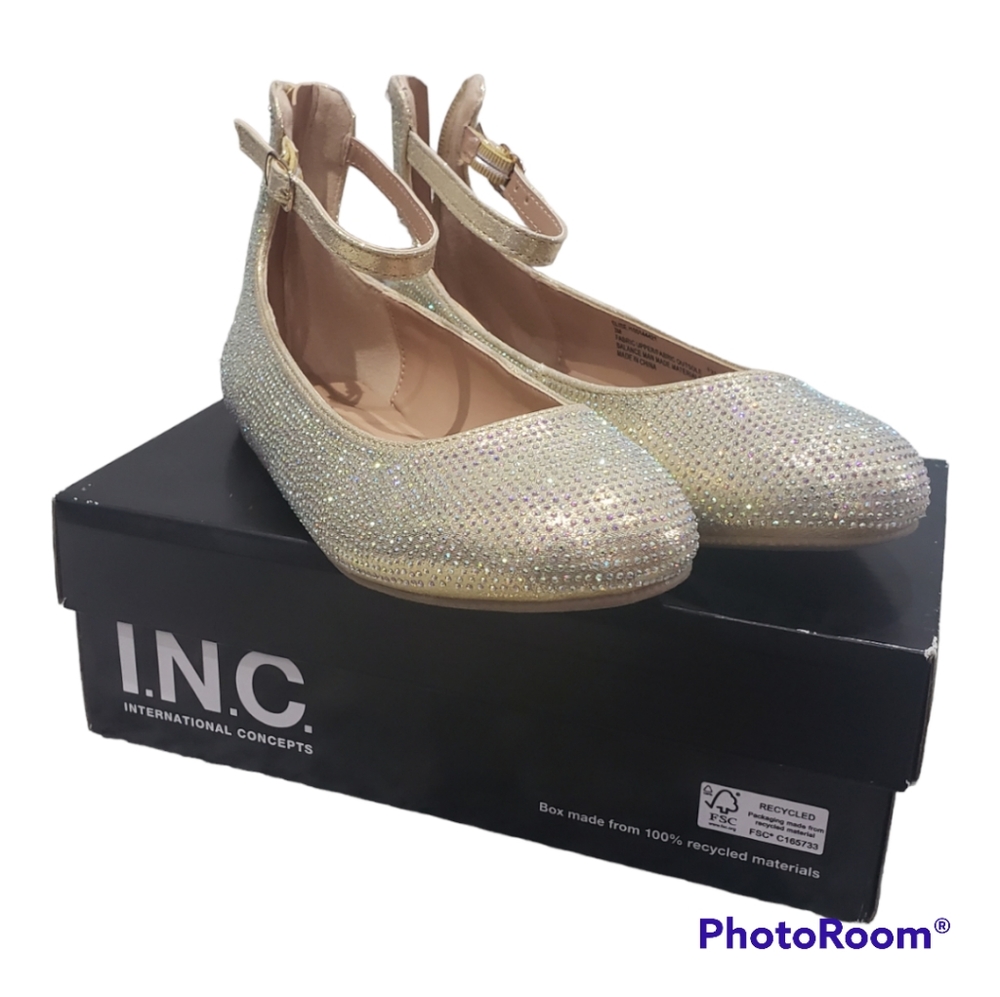 INC International concepts, 3M ,Gold color, Little Girls Elise Ballet Flat Shoes